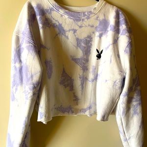 Missguided x Playboy Crop Tie Dye Sweatshirt NWOT